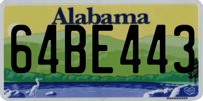 AL license plate 64BE443