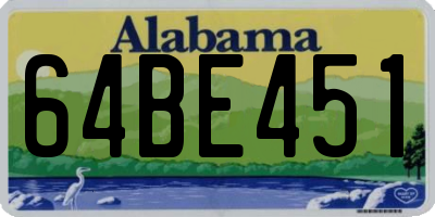 AL license plate 64BE451