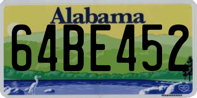 AL license plate 64BE452