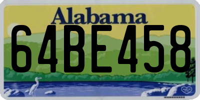 AL license plate 64BE458