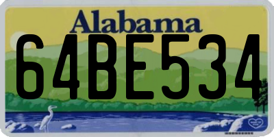 AL license plate 64BE534