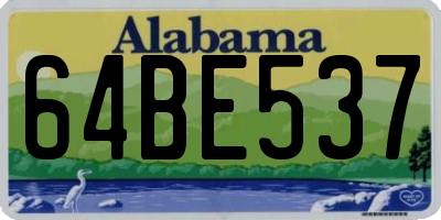 AL license plate 64BE537