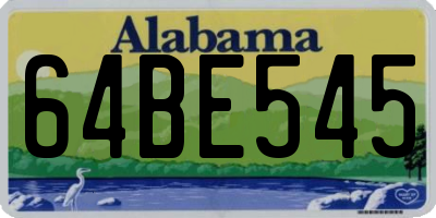 AL license plate 64BE545