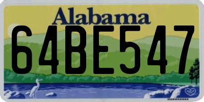 AL license plate 64BE547