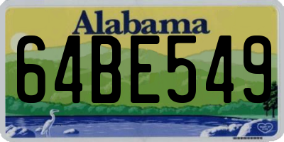 AL license plate 64BE549