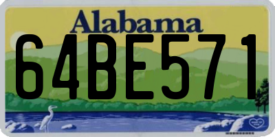 AL license plate 64BE571