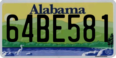 AL license plate 64BE581
