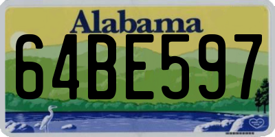 AL license plate 64BE597