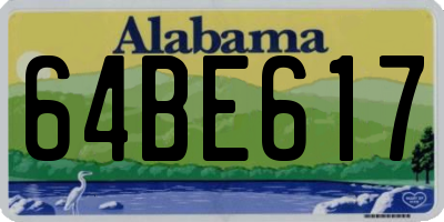 AL license plate 64BE617