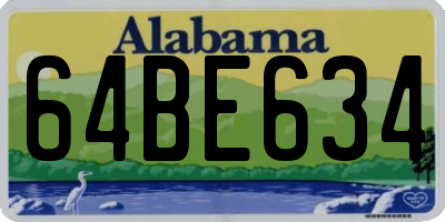AL license plate 64BE634