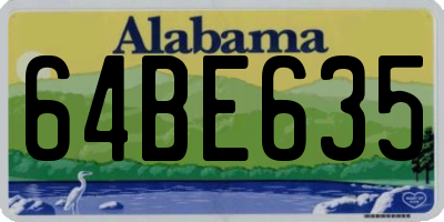 AL license plate 64BE635