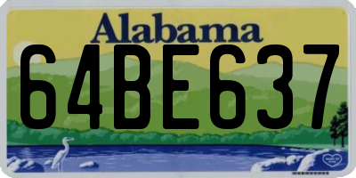 AL license plate 64BE637