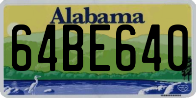 AL license plate 64BE640