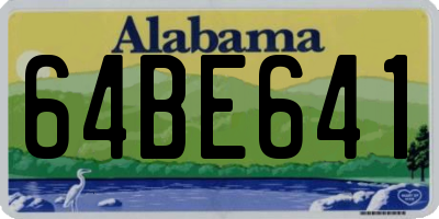 AL license plate 64BE641