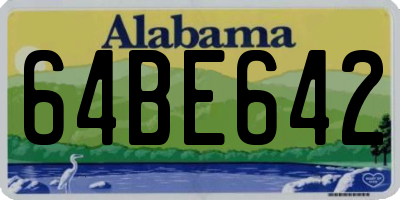 AL license plate 64BE642