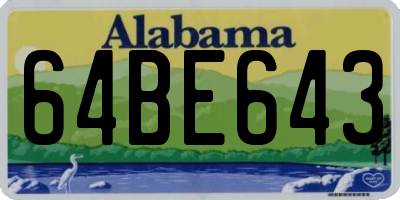 AL license plate 64BE643