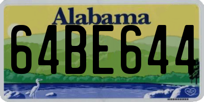 AL license plate 64BE644