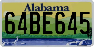 AL license plate 64BE645