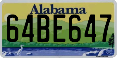 AL license plate 64BE647