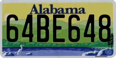AL license plate 64BE648