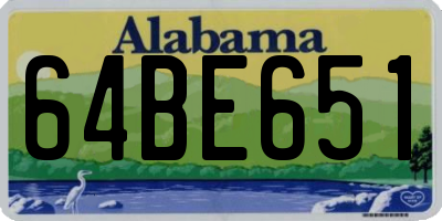 AL license plate 64BE651
