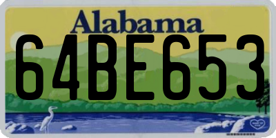 AL license plate 64BE653