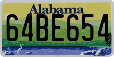 AL license plate 64BE654