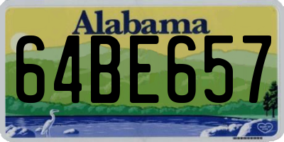 AL license plate 64BE657