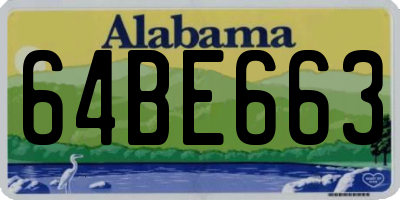 AL license plate 64BE663