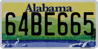 AL license plate 64BE665