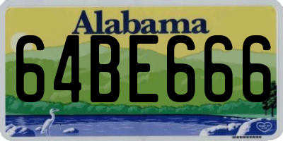 AL license plate 64BE666
