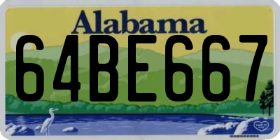 AL license plate 64BE667