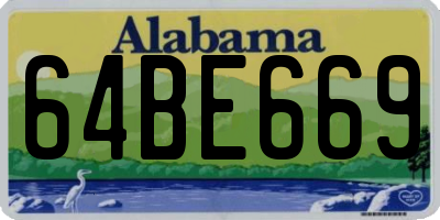 AL license plate 64BE669