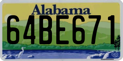 AL license plate 64BE671