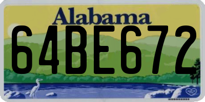 AL license plate 64BE672
