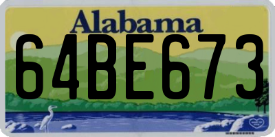 AL license plate 64BE673