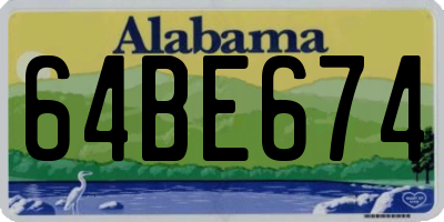 AL license plate 64BE674