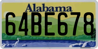 AL license plate 64BE678