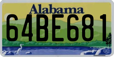 AL license plate 64BE681