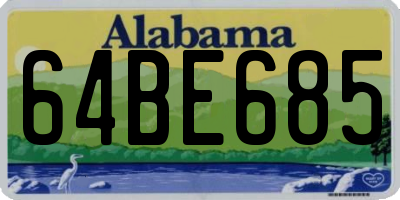 AL license plate 64BE685