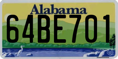 AL license plate 64BE701