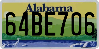 AL license plate 64BE706