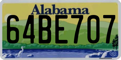 AL license plate 64BE707
