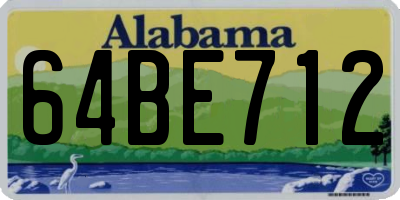 AL license plate 64BE712