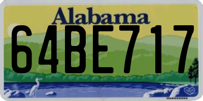 AL license plate 64BE717
