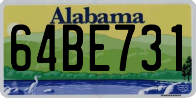 AL license plate 64BE731