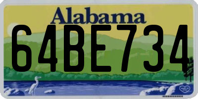 AL license plate 64BE734