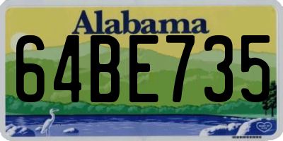 AL license plate 64BE735