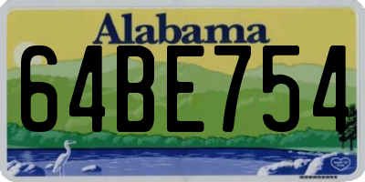 AL license plate 64BE754