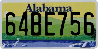 AL license plate 64BE756